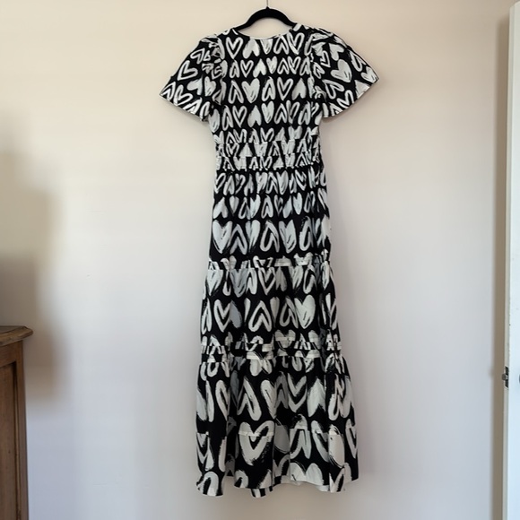 Anthropologie Somerset Maxi Dress Heart LOVE Print NEW Sz XS - Picture 4 of 8